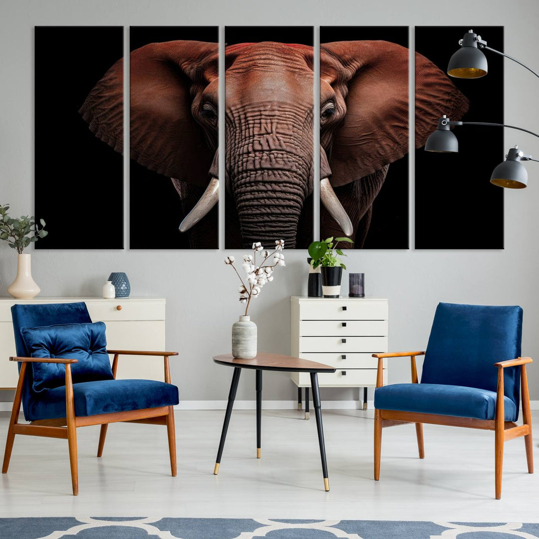 The Wild Elephant Wall Art Canvas Print is displayed prominently.