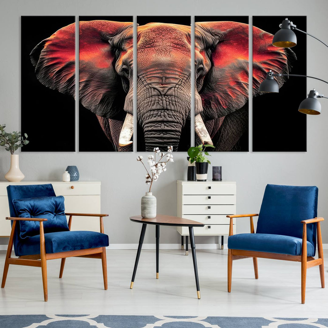 Elephant Wall Art Canvas Print, perfect for animal lovers.