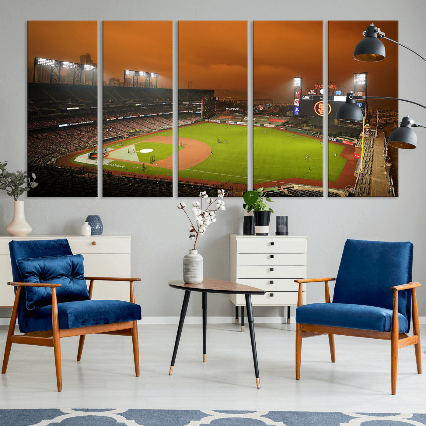 MGV-CV-60X31-5P - San Francisco Giants Baseball Team Print - Oracle Park Stadium Wall Art Canvas Print