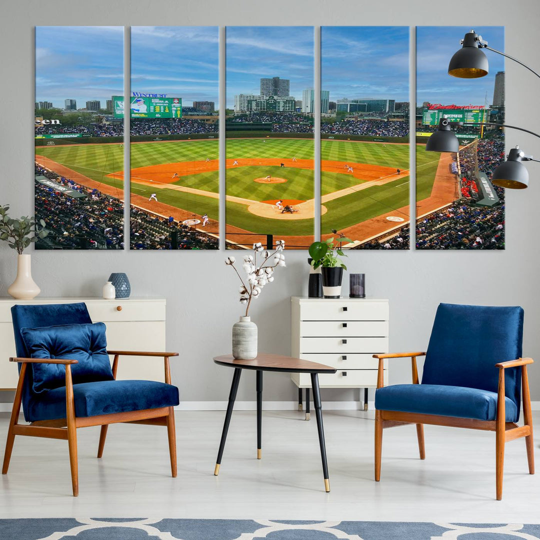 Wrigley Field Cubs canvas wall art.