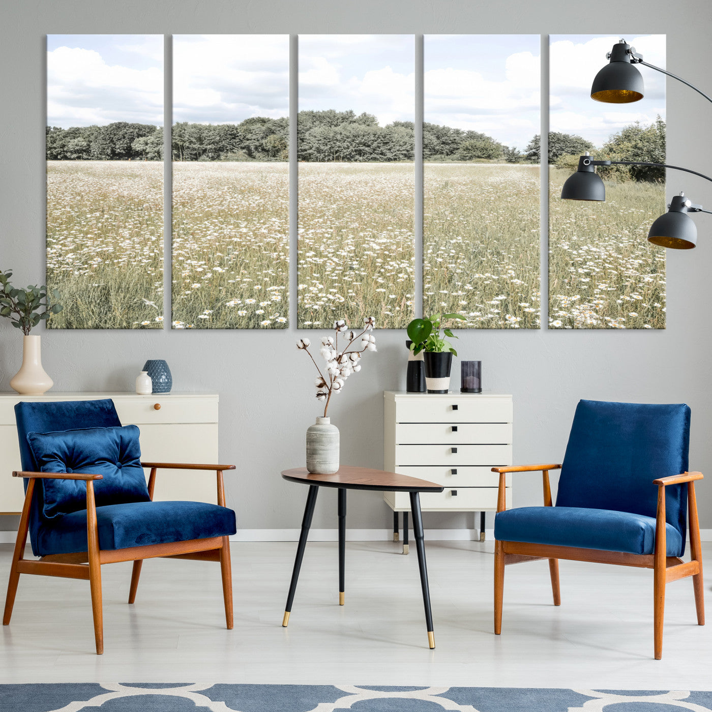 43258946-MGV-CV-36X24-Charming Daisy Field Wall Art Canvas Print