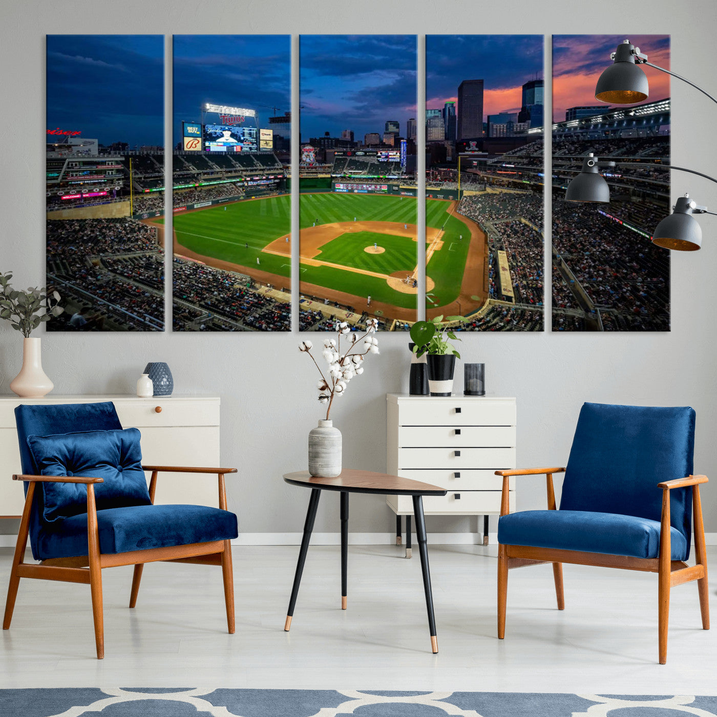 Target Field Wall Art Canvas Print, Baseball Stadium Print, Minneapolis Major League Baseball's Minnesota Twins