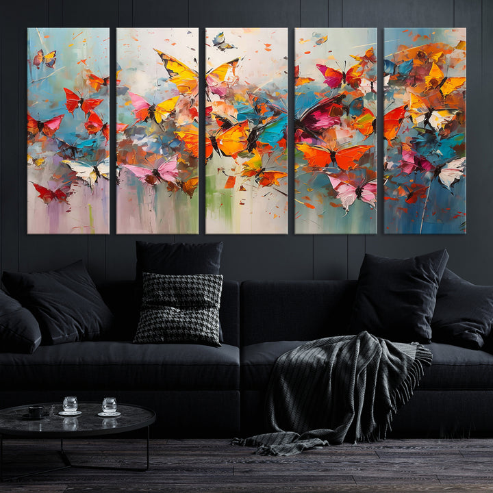 Art mural papillon abstrait Impression sur toile