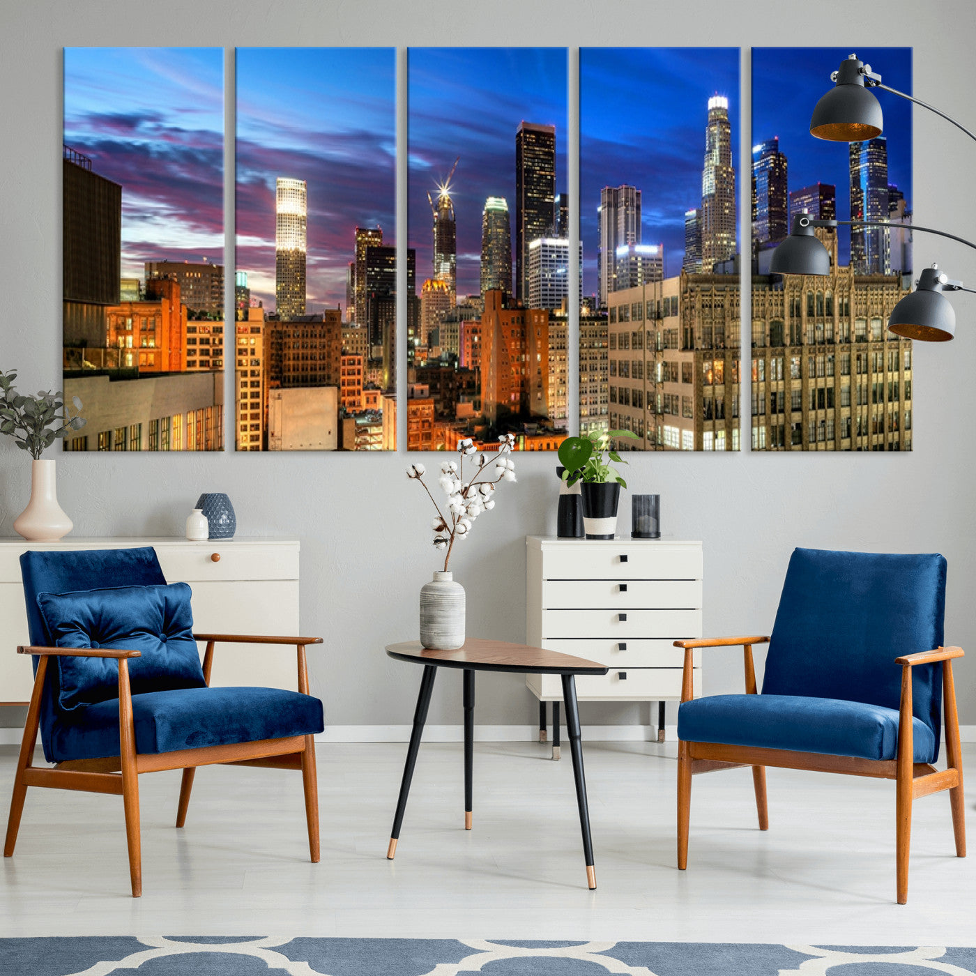 39051-MGV-CV-36X24-Los Angeles Night Wall Art Canvas Print