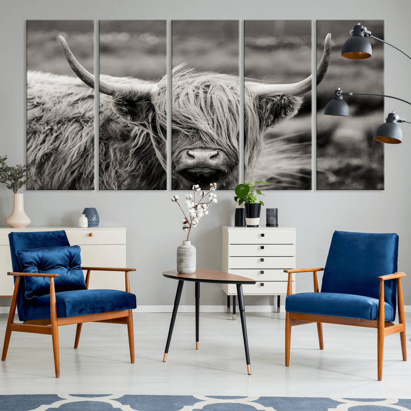67365-MGV-CV-36X24-Cow Focus Canvas Wall Art Print