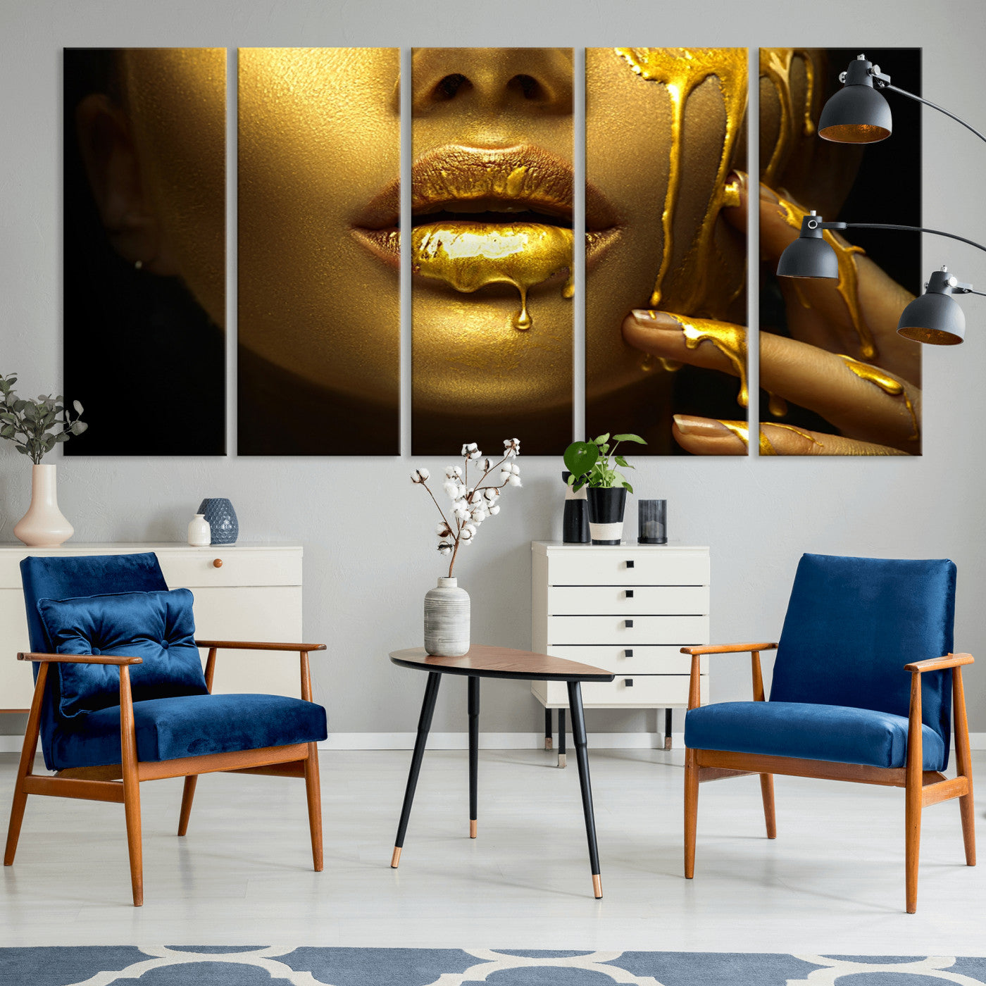 24252-MGV-CV-36X24-Gold and Women Wall Art Canvas Print