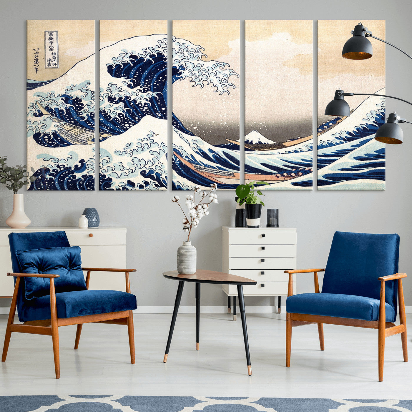 35635-MGV-CV-36X24-Wall Art Kanagawa Canvas Artwork Abstract Print