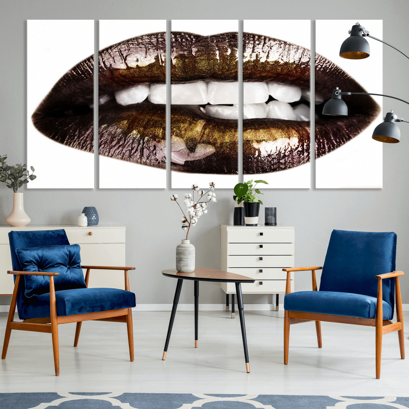 67580-MGV-CV-36X24-Close Up Lips Wall Art Canvas Print