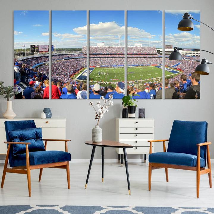 The cozy Buffalo Highmark Stadium Wall Art charms the view.