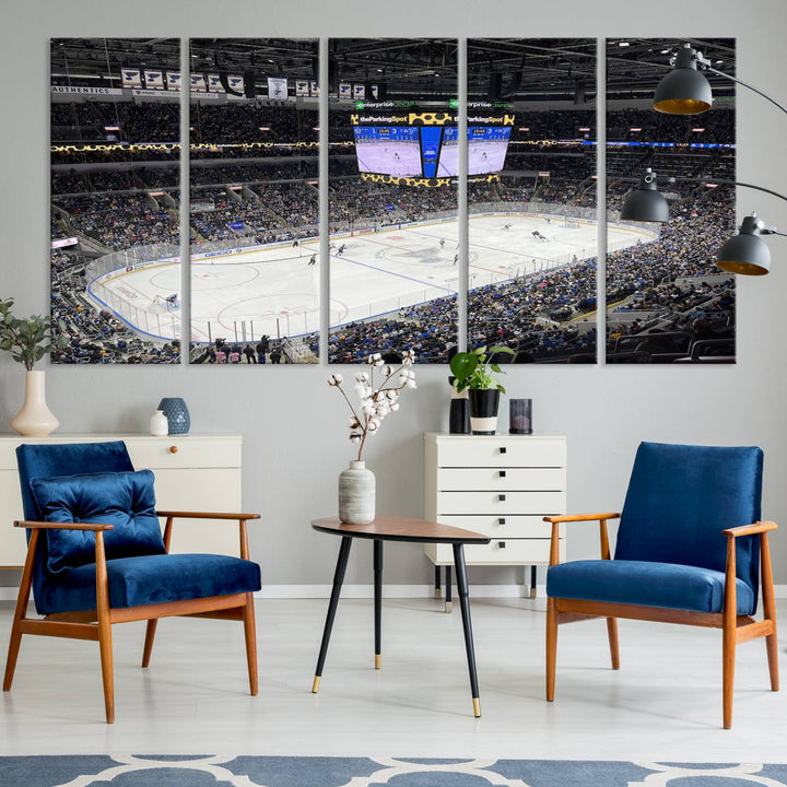 Enterprise Center Missouri St. Louis Blues Hockey Stadium Wall Art Canvas Print