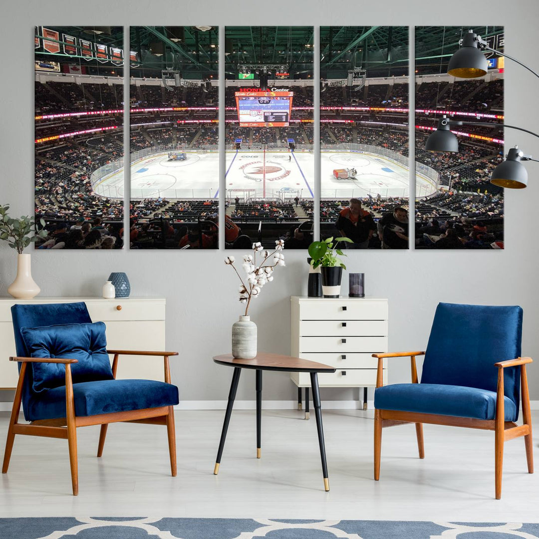 Honda Center California Anaheim Ducks Ice Hockey Stadium Wall Art Canvas Print