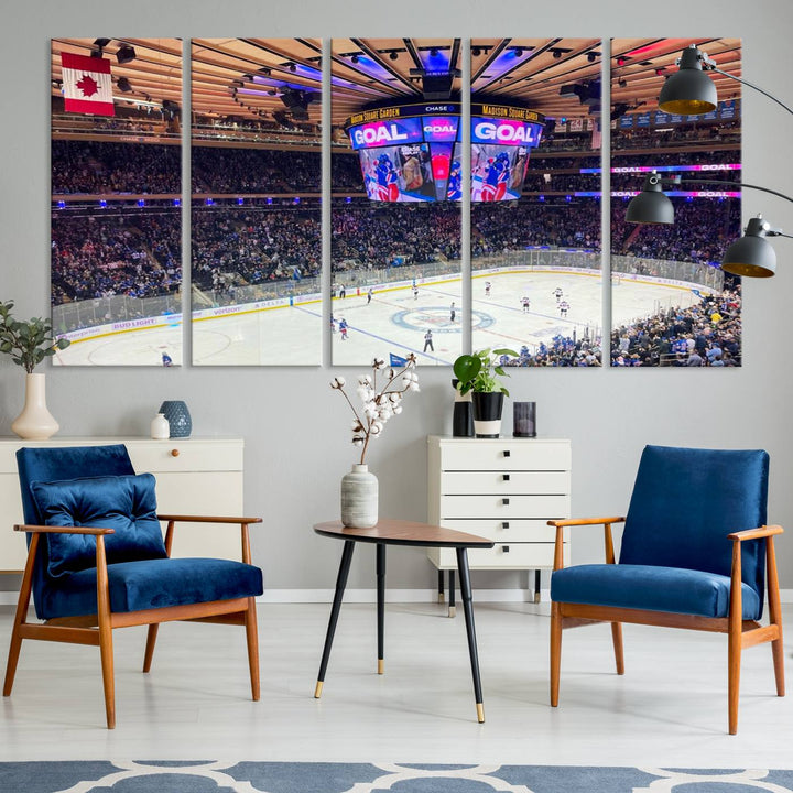 Madison New York Rangers Hockey Stadium Wall Art Canvas Print