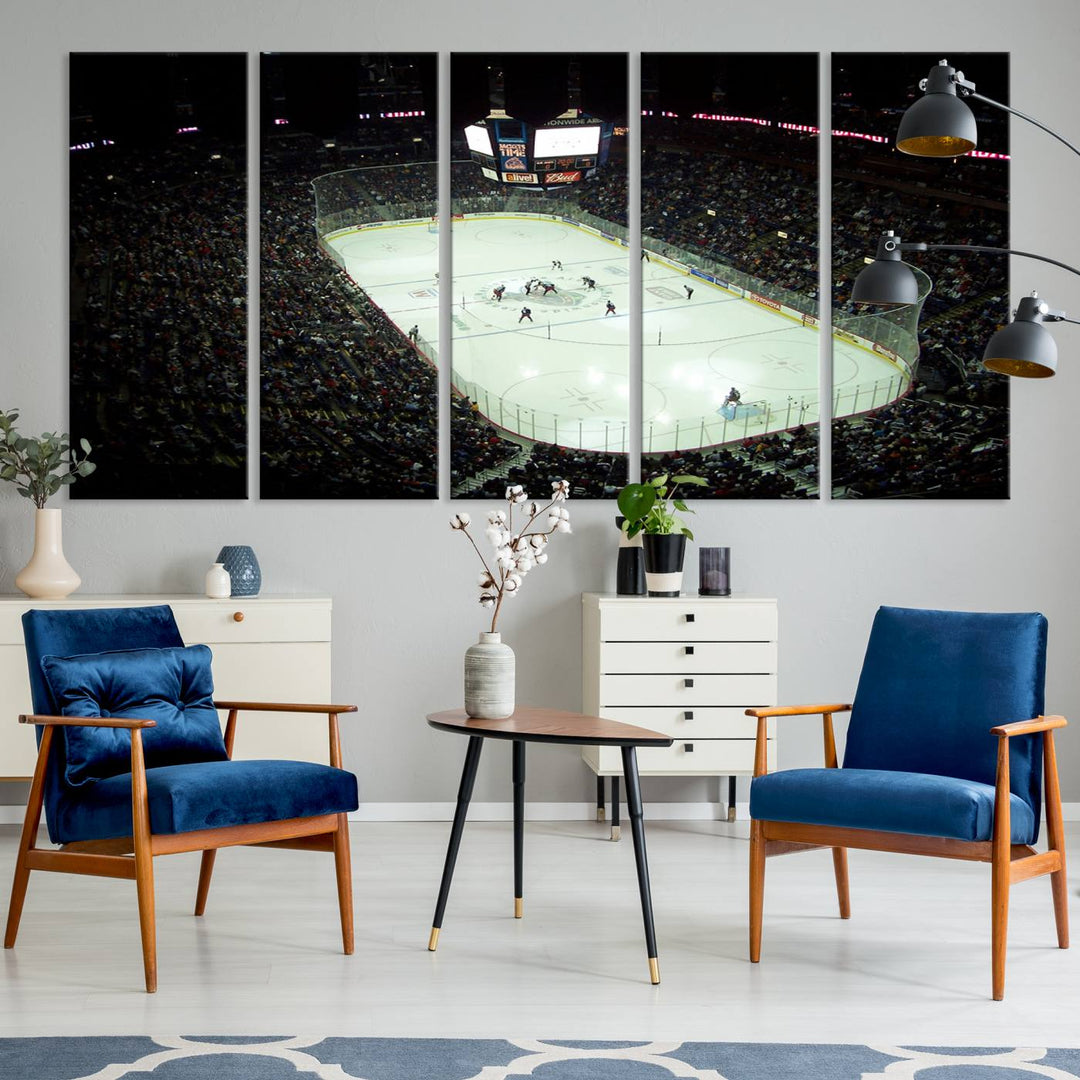 Nationwide Arena Ohio Columbus Blue Jackets Hockey Stadium Wall Art Canvas Print