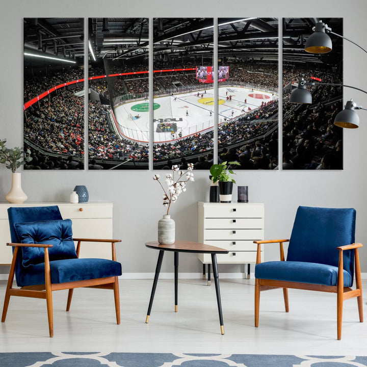 Vaudoise Lausanne Ice Hockey Arena Stadium Wall Art Canvas Print