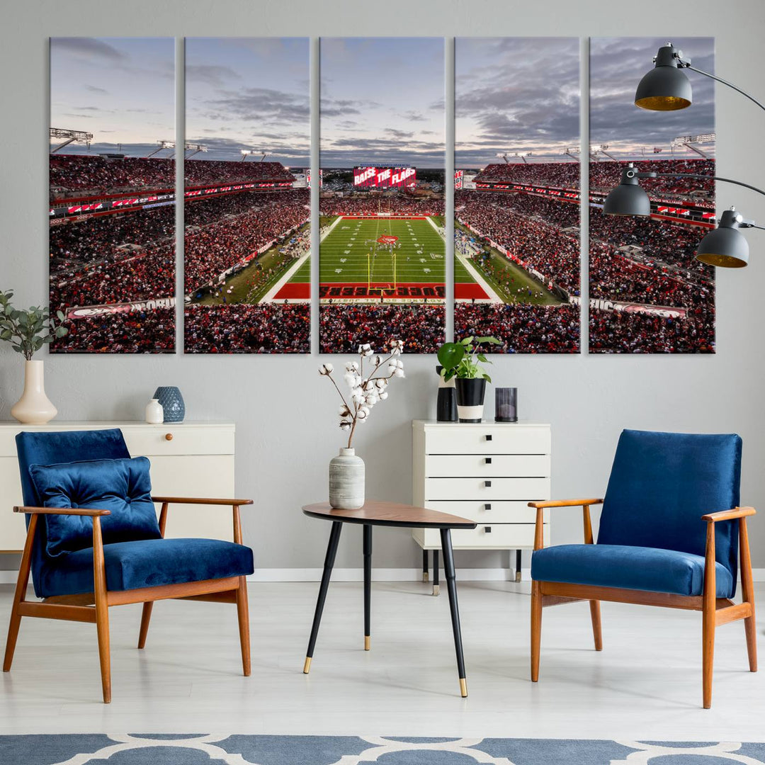 Florida Tampa Raymond James Stadium Wall Art Canvas Print - NFL Football Stadium Print