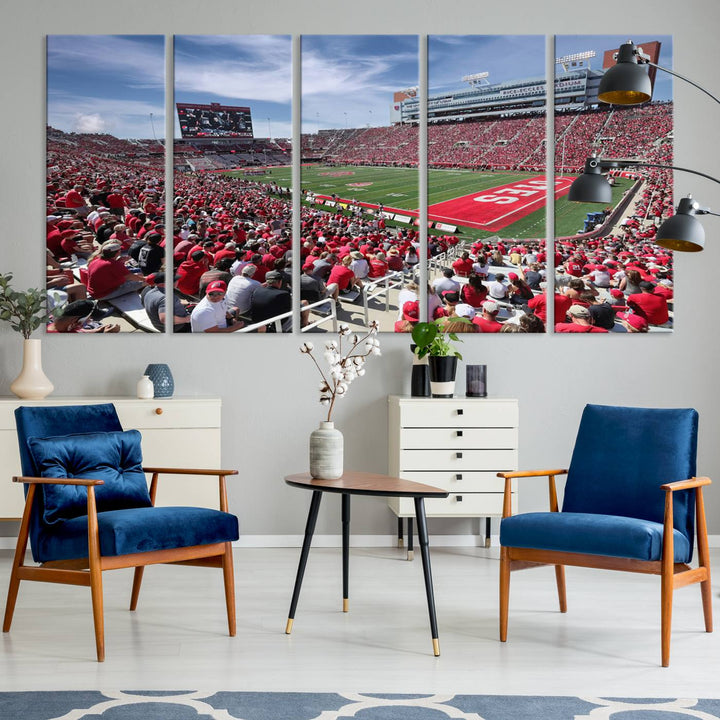 Utah Utes Football Team Print - Salt Lake City Rice-Eccles Stadium Wall Art Canvas Print