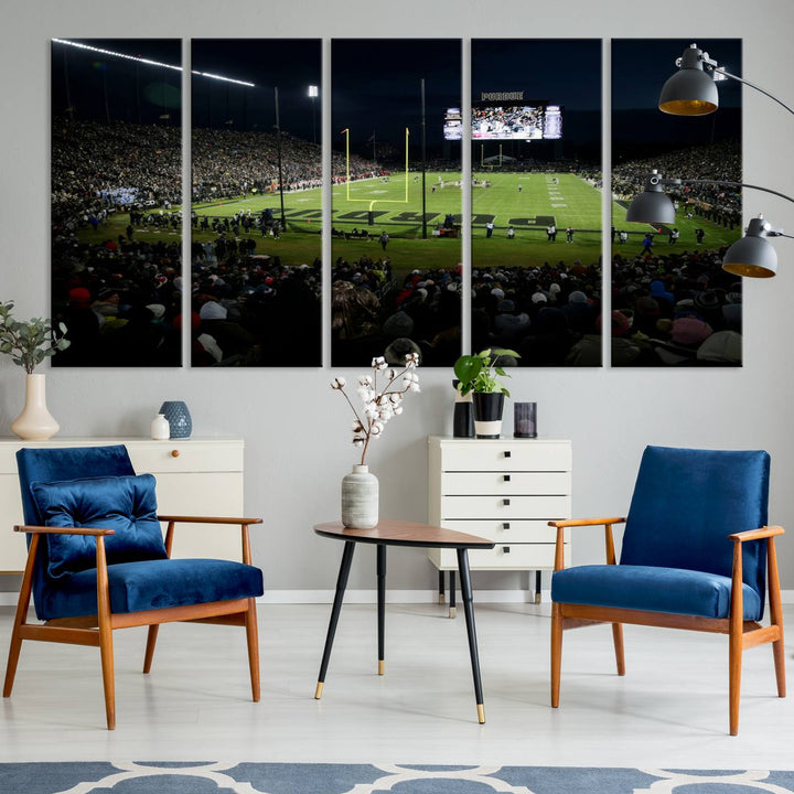 Purdue Boilermakers Football Team Print - West Lafayette Ross–Ade Stadium Wall Art Canvas Print