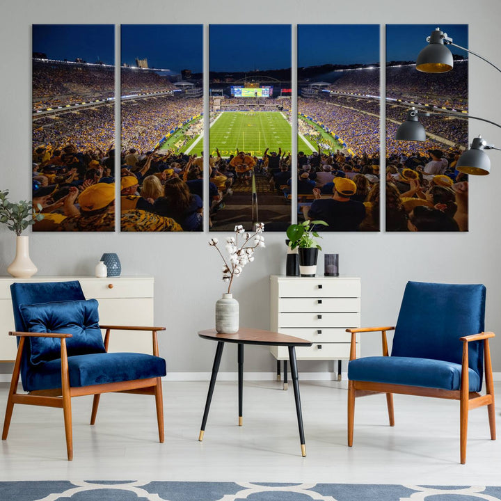 Pittsburgh Panthers Football Team Print - Pittsburgh Acrisure Stadium Wall Art Canvas Print