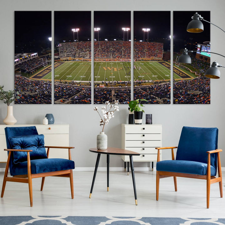 Demon Deacons Football Team Print - Winston-Salem Allegacy Federal Credit Union Stadium Wall Art Canvas Print