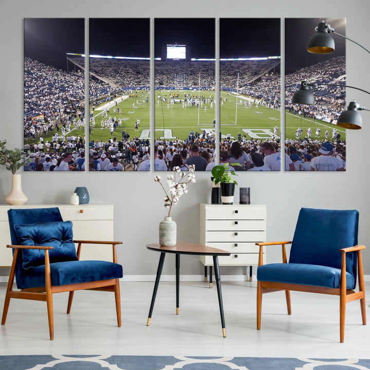 Brigham Young University Cougars Football Team Print - Provo LaVell Edwards Stadium Wall Art Canvas Print.