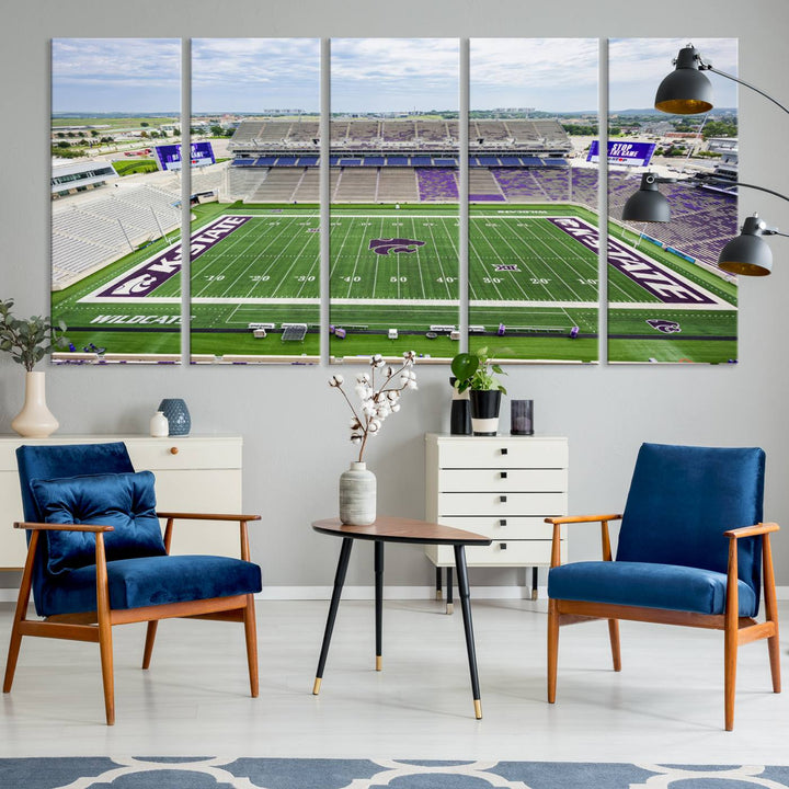 KState Wildcats Football Team Print - Manhattan Bill Snyder Family Football Stadium Wall Art Canvas Print