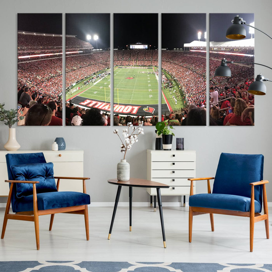 University of Louisville Cardinals Football Team Print - Louisville Cardinal Stadium Wall Art Canvas Print