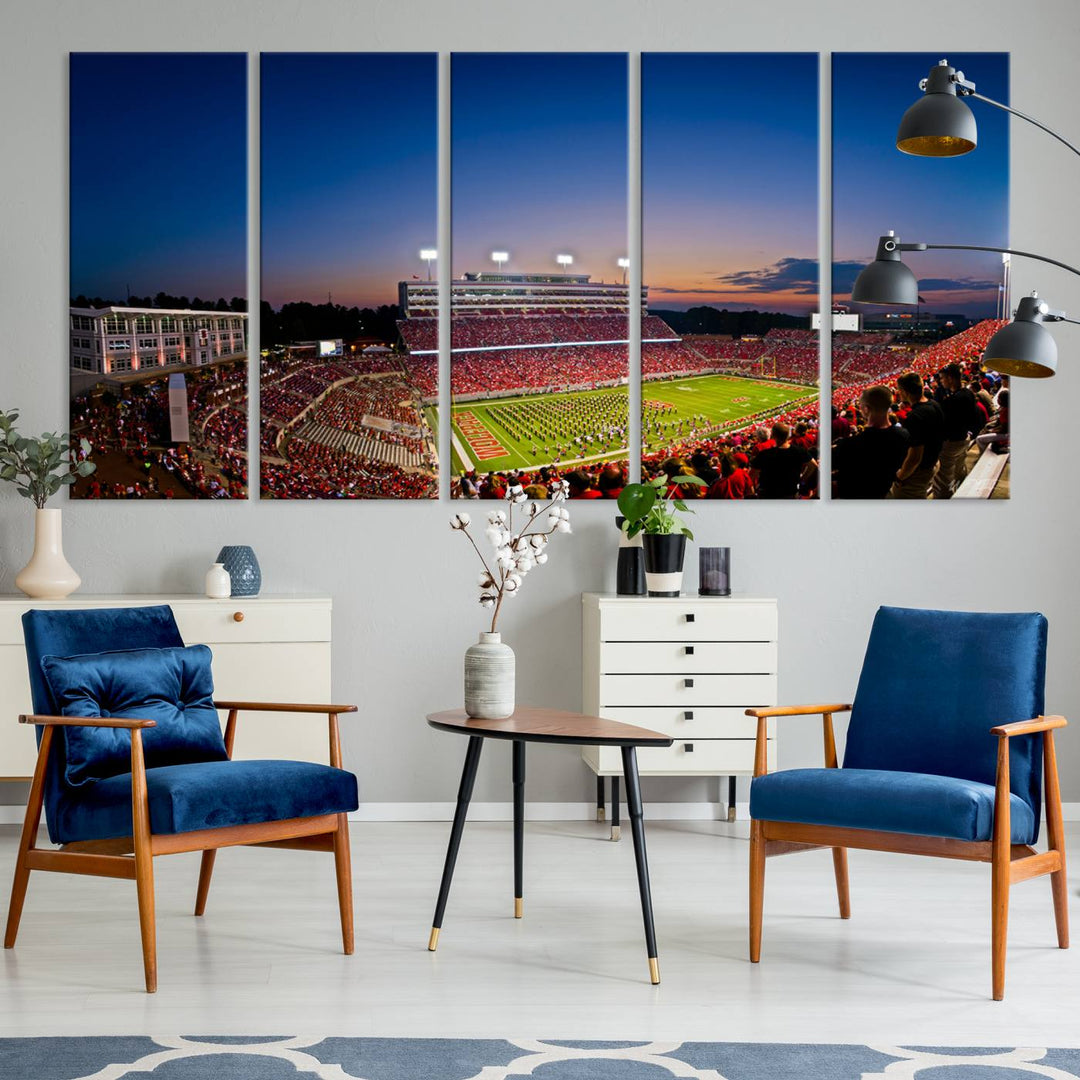 Wolfpack Football Team Print - Raleigh Carter-Finley Stadium Wall Art Canvas Print