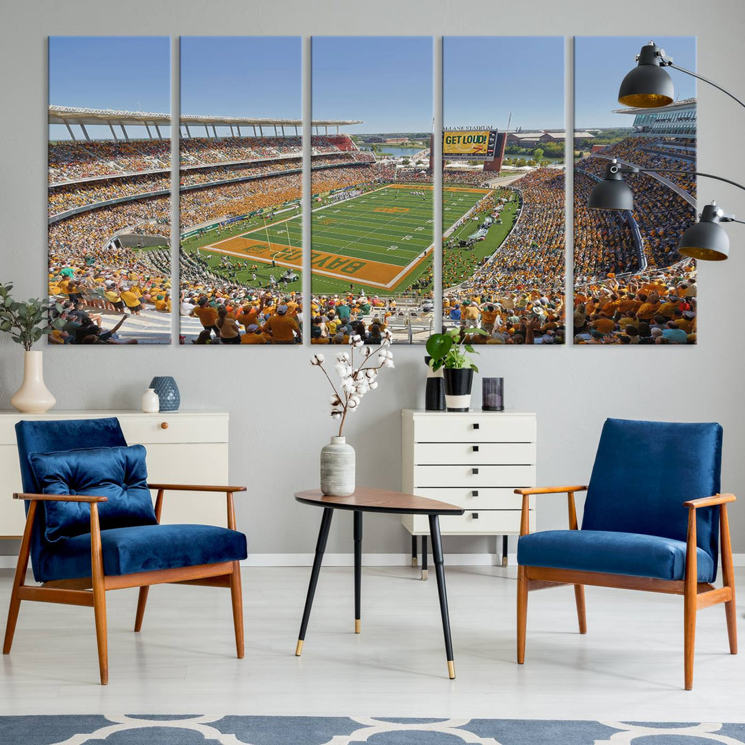 Baylor University Bears Football Team Print - Waco McLane Stadium Wall Art Canvas Print