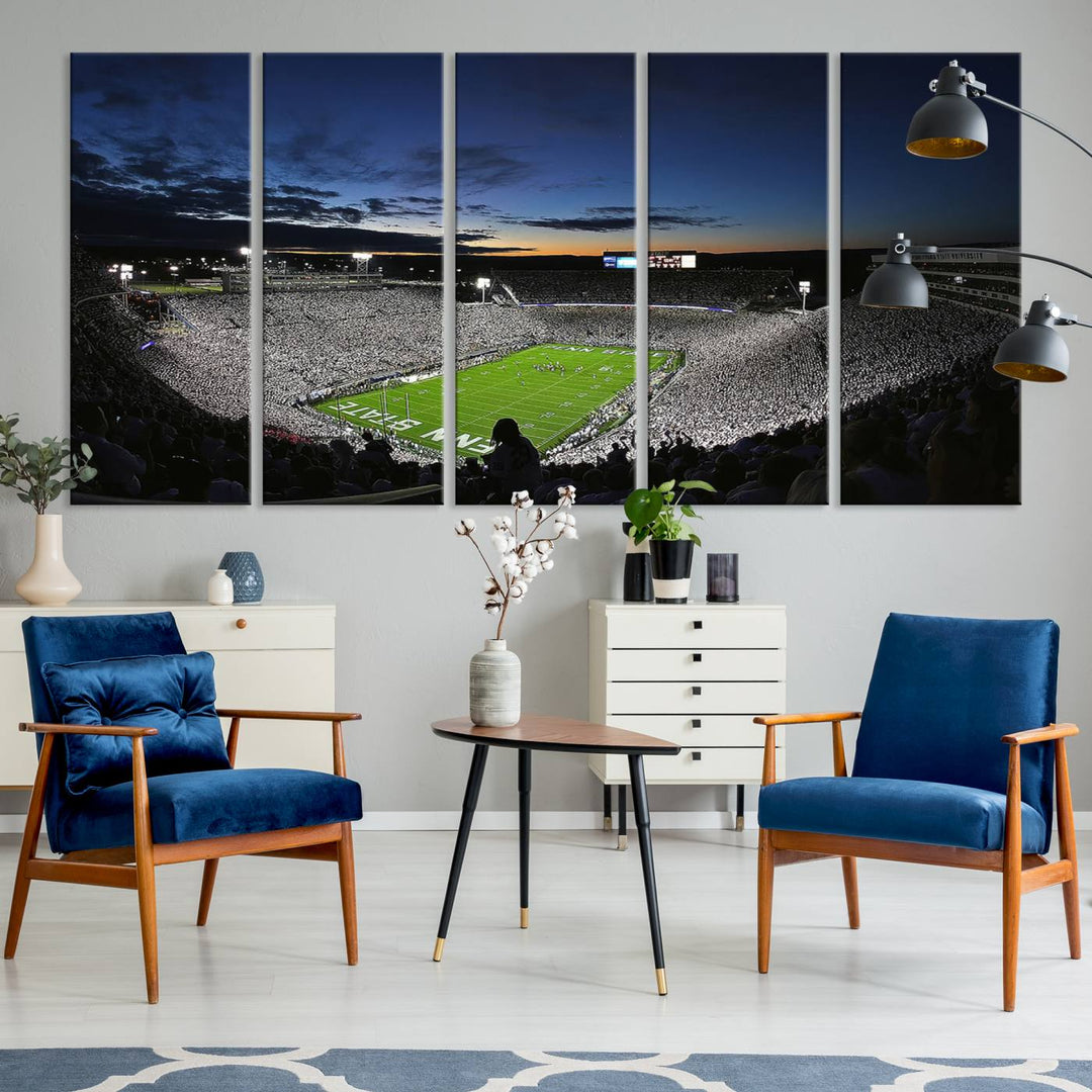 Penn State Nittany Lions Football Team Print - University Park Beaver Stadium Wall Art Canvas Print