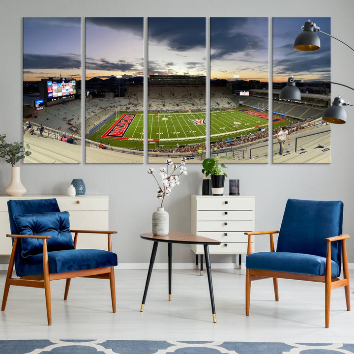 Arizona Wildcats Football Team Print - Tucson Arizona Stadium Wall Art Canvas Print