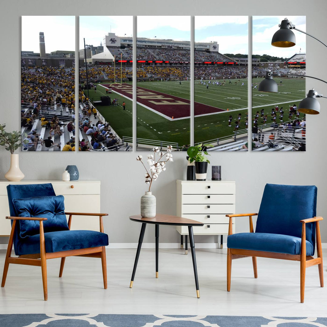 Boston College Eagles Football Team Print - Boston Alumni Stadium Wall Art Canvas Print