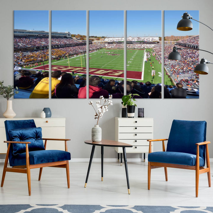 Boston College Eagles Football Team Print - Boston Alumni Stadium Wall Art Canvas Print