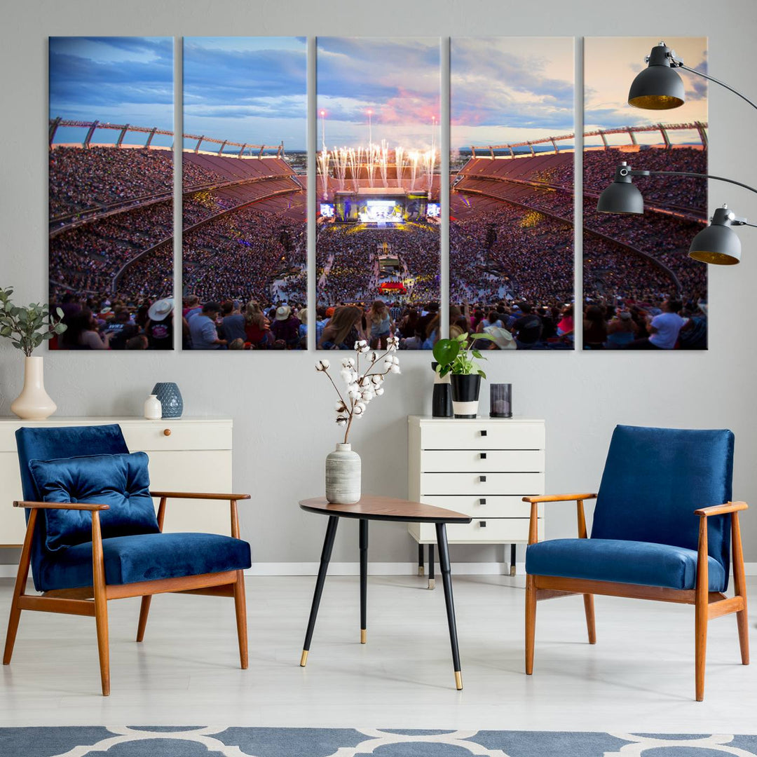 Denver Broncos Football Team Print - Empower Field at Mile High Stadium Wall Art Canvas Print