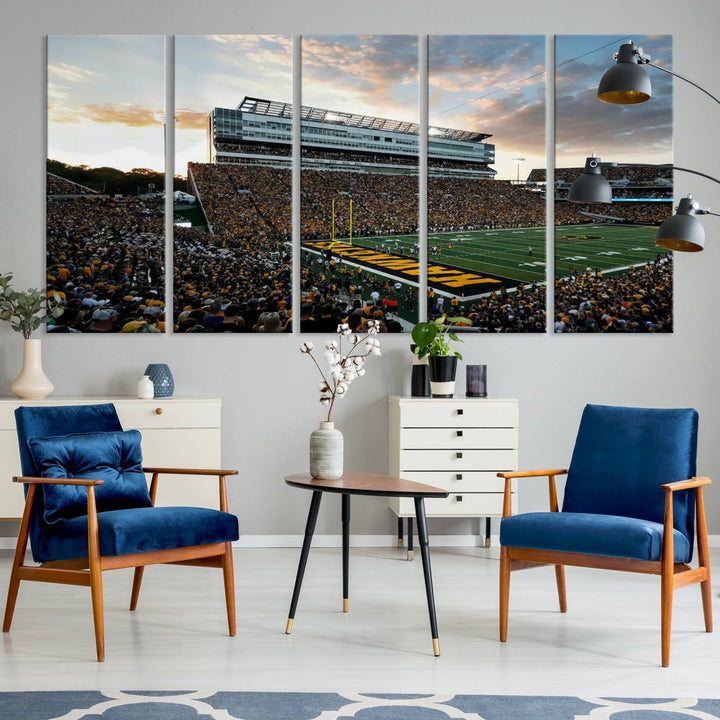 Iowa University Hawkeyes Football Team Print - Iowa City Kinnick Stadium Wall Art Canvas Print