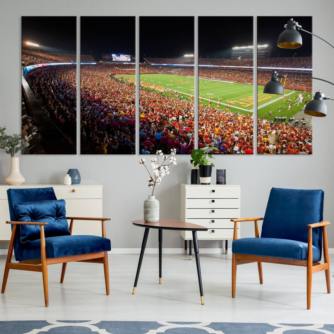 Iowa State University Cyclones Football Team Print - Ames Jack Trice Stadium Wall Art Canvas Print