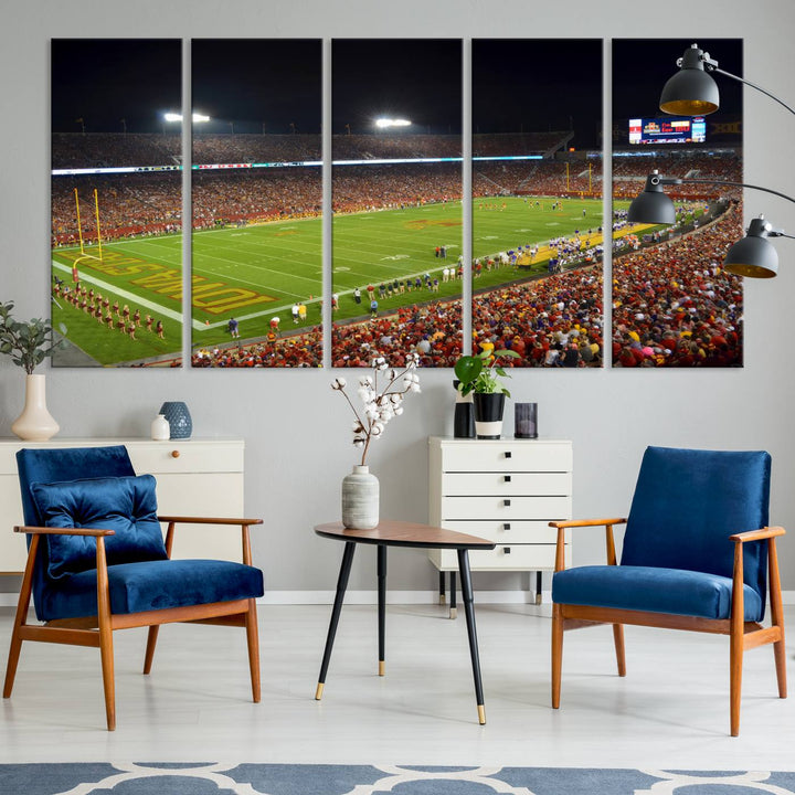 Iowa State University Cyclones Football Team Print - Ames Jack Trice Stadium Wall Art Canvas Print