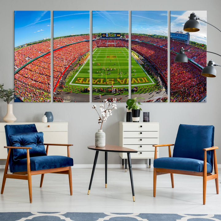 Iowa State University Cyclones Football Team Print - Ames Jack Trice Stadium Wall Art Canvas Print