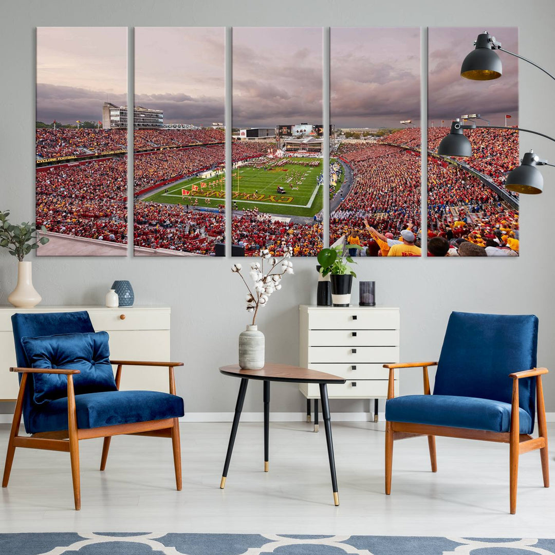 Iowa State University Cyclones Football Team Print - Ames Jack Trice Stadium Wall Art Canvas Print