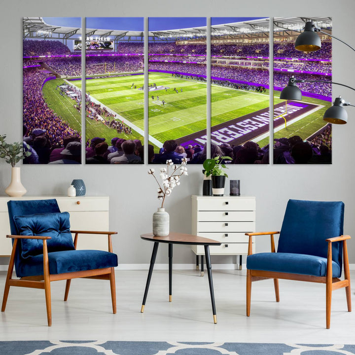 Northwestern University Wildcats Football Team Print - Evanston Ryan Field Wall Art Canvas Print