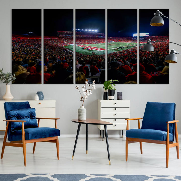 Rutgers Scarlet Knights Football Team Print - SHI Stadium, Piscataway Wall Art Canvas Print