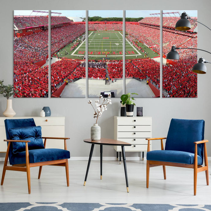 Rutgers Scarlet Knights Football Team Print - Piscataway SHI Stadium Wall Art Canvas Print