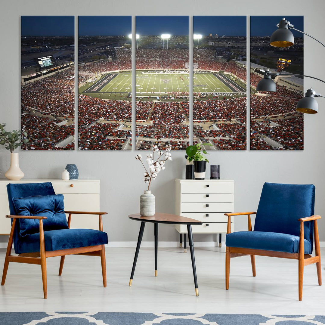 Texas Tech Red Raiders Football Team Print - Lubbock Jones AT&T Stadium Wall Art Canvas Print