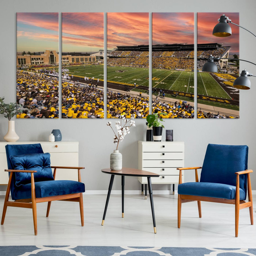 University of Wyoming Cowboys Football Team Print - Laramie Jonah Field at War Memorial Stadium Wall Art Canvas Print