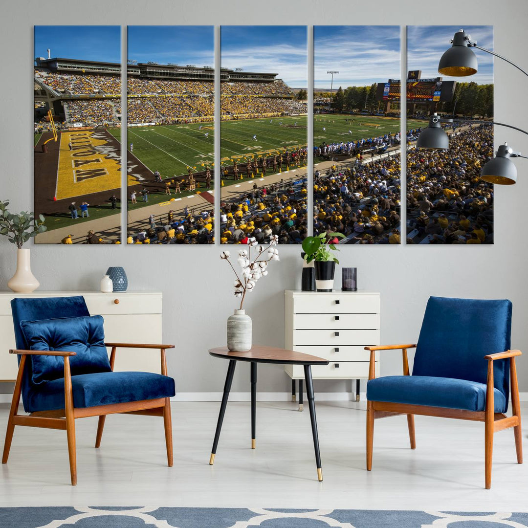 University of Wyoming Cowboys Football Team Print - Laramie Jonah Field at War Memorial Stadium Wall Art Canvas Print