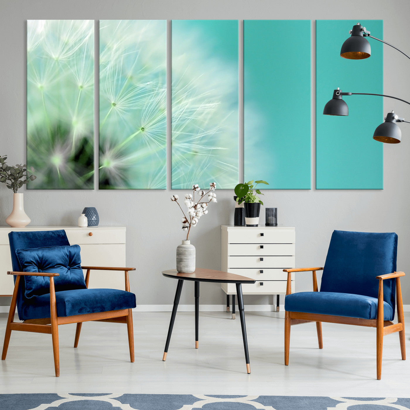 26056-MGV-CV-36X24-DANDELION Flower Wall Art Canvas Print, Canvas Dandelion Floral Wall Art