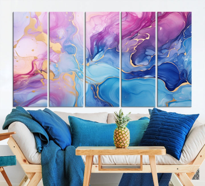 Purple Blue Abstract Wall Art Print