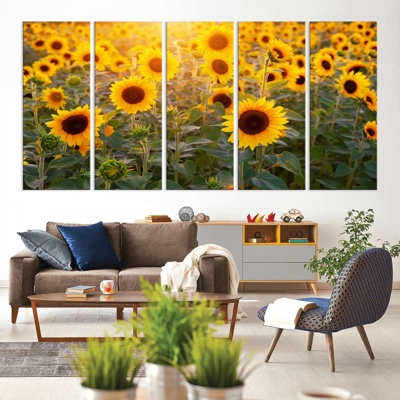 53685-MGV-CV-80X40-5P-Sunflower Sunshine Wall Art Canvas Print