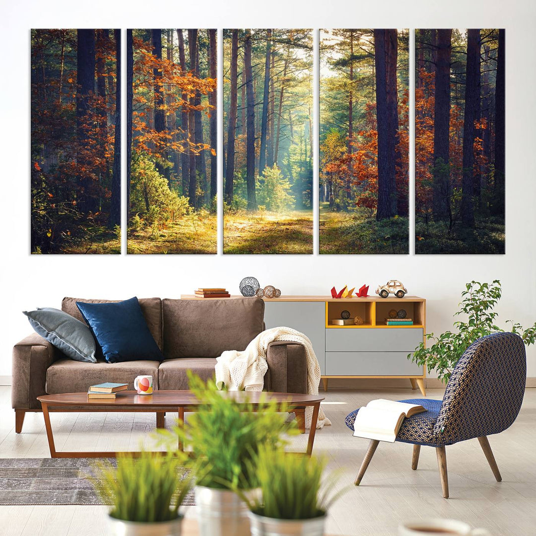 The Dark Forest canvas wall art showcases a captivating forest landscape.