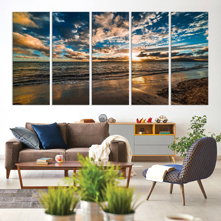 Beach Wall Art - Ocean Sunset Canvas.