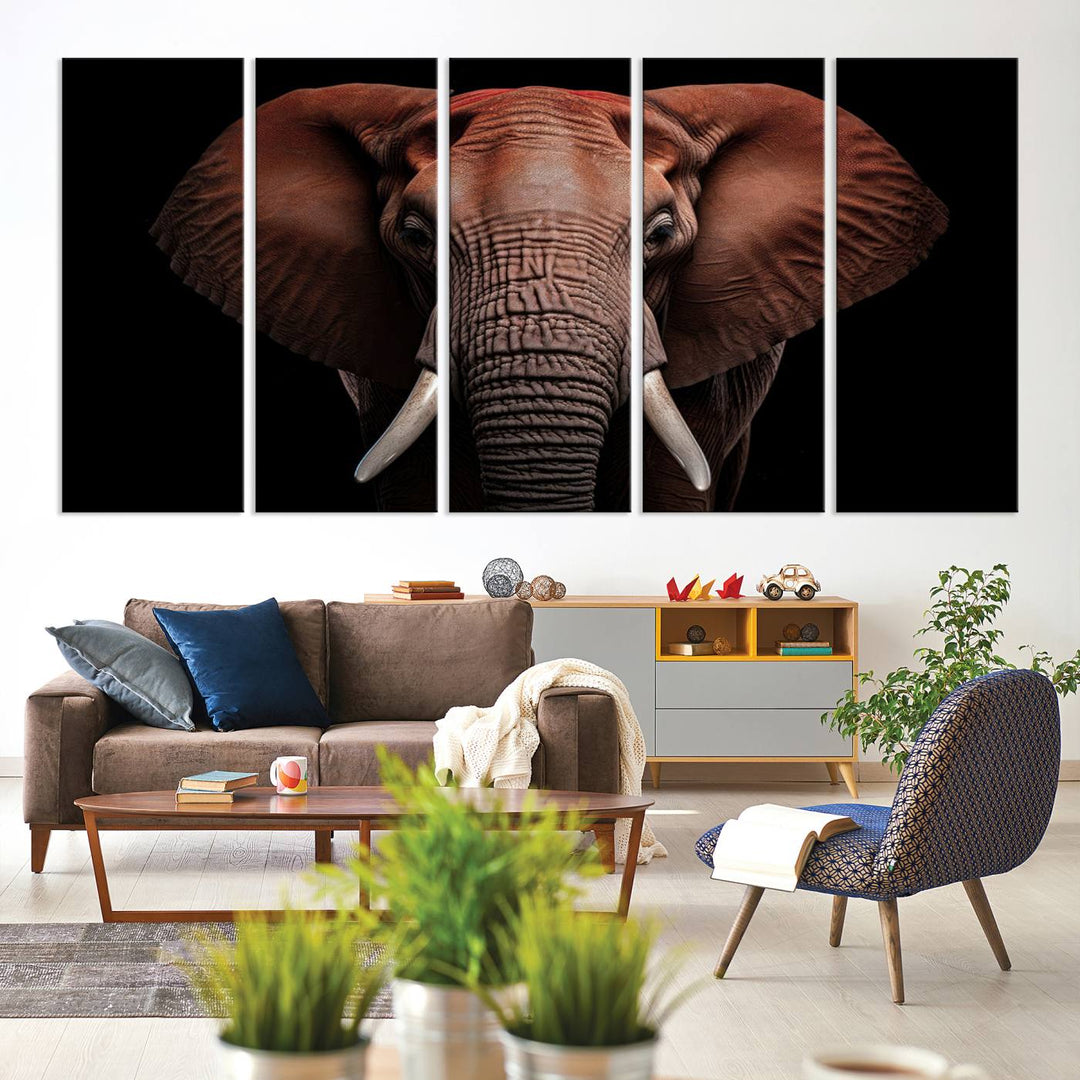 The Wild Elephant Wall Art Canvas Print is displayed prominently.